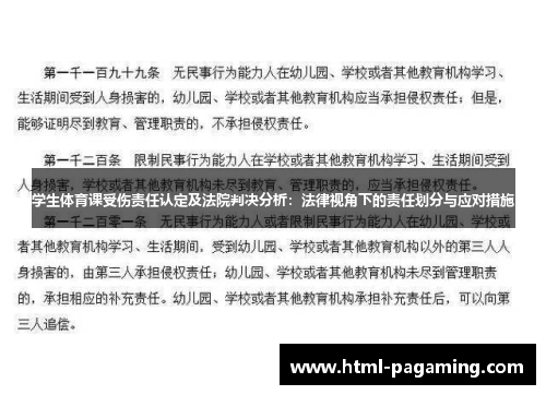 学生体育课受伤责任认定及法院判决分析：法律视角下的责任划分与应对措施